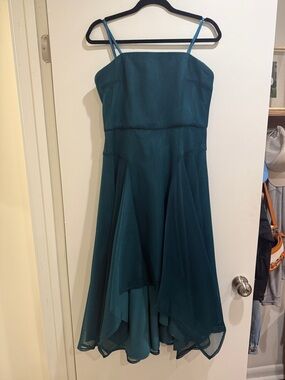 Teal Spaghetti Strap A-Line Dress